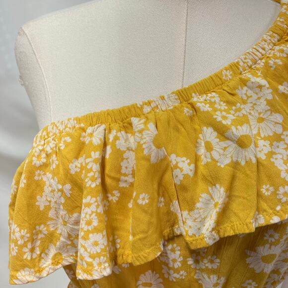 Old Navy Yellow Floral One-Shoulder Midi Dress - Picture 11 of 15